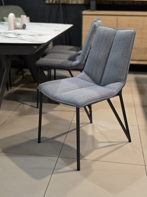 Krzesło do Jadalni YLVA, ergonomiczne, tapicerowane tkaniną Calabria/Toba Antracyt, Krzesło do Jadalni YLVA, ergonomiczne, tapicerowane tkaniną Calabria/Toba Antracyt,