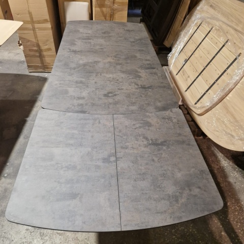 [M, od ręki DEFEKT#3] Największy stół rozkładany Pavalon 200-278x100 cm na centralnej nodze, blat Primo (HPL), kolor antracyt