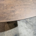 [M, od ręki DEFEKT#1] Największy stół rozkładany Pavalon 200-278x100 cm na centralnej nodze, blat Primo (HPL), kolor rdza, roest