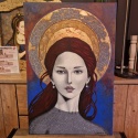 Obraz Akrylowy „Czerwona Aureola” (Modern Icon), 80x120 cm, Na Płótnie