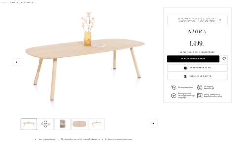 Stół Jadalniany NIORA 270x120 cm – Dąb Naturalny Fornir Stół Jadalniany NIORA 270x120 cm – Dąb Naturalny Fornir