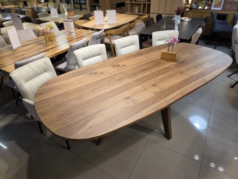 (R, od ręki) Stół Rozkładany EVEREST 190 (+ 60) x 110 cm, fornir z dymionego drzewa mango, Happy@Home (R, od ręki) Stół Rozkładany EVEREST 190 (+ 60) x 110 cm, fornir z dymionego drzewa mango, Happy@Home