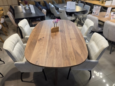 (R, od ręki) Stół Rozkładany EVEREST 190 (+ 60) x 110 cm, fornir z dymionego drzewa mango, Happy@Home (R, od ręki) Stół Rozkładany EVEREST 190 (+ 60) x 110 cm, fornir z dymionego drzewa mango, Happy@Home