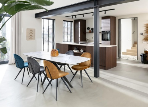 (defekt) Stół rozkładany ceramiczny PADOVA Xooon (180-240) cm, jasny, Nogi grafitowe