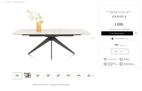 (defekt) Stół rozkładany ceramiczny PADOVA Xooon (180-240) cm, jasny, Nogi grafitowe