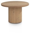 Stolik Kawowy ZADE Okrągły Ø 60 cm, fornir dębowy Dune, podstawa cylindryczna