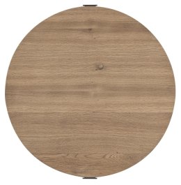 Stolik Kawowy ZADE Okrągły Ø 75 cm, fornir dębowy Dune, 1 szuflada