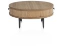 Stolik Kawowy ZADE Okrągły Ø 75 cm, fornir dębowy Dune, 1 szuflada