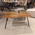 Stolik Kawowy z Litego Drewna Orzechowego z Żywicą Epoksydową 90x50 cm