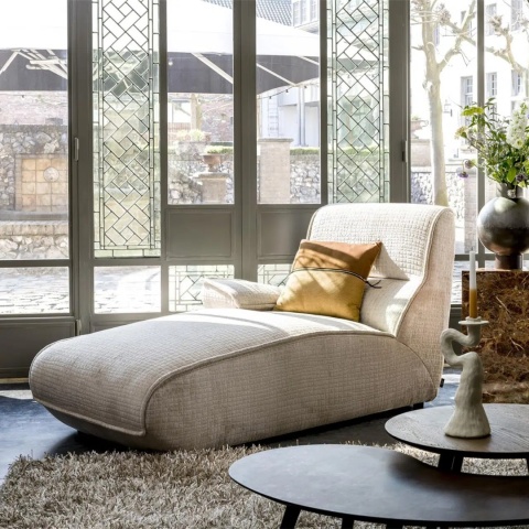 Szezlong modułowy Dublin, element końcowy, wysokie oparcie, sprężyny kieszeniowe