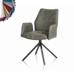 Fotel obrotowy do jadalni Xooon FRANKY z podłokietnikami - Wybierz własną tapicerkę