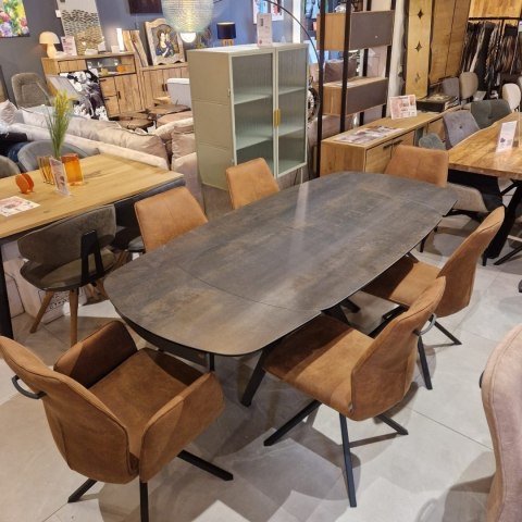 Fotel obrotowy do jadalni Xooon FRANKY z podłokietnikami - Wybierz własną tapicerkę