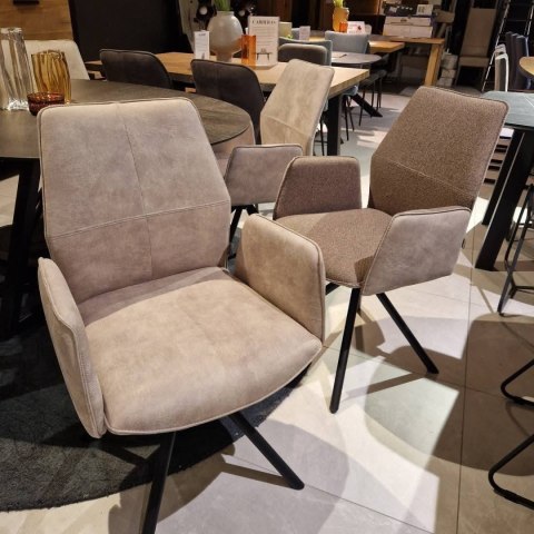 Fotel obrotowy do jadalni Xooon FRANKY z podłokietnikami - Wybierz własną tapicerkę