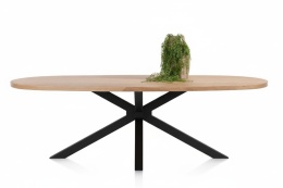 Henders & Hazel Stół Jadalniany Owalny Metalox/ Nyborg 240x110 cm, Centralna Noga Metalowa, Fornir Dąb Naturalny