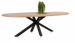 Henders & Hazel Stół Jadalniany Owalny Metalox/ Nyborg 240x110 cm, Centralna Noga Metalowa, Fornir Dąb Naturalny
