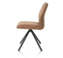 Krzesło obrotowe do jadalni Xooon FRANKY, tapicerowane tkaniną Taurus i miksem skóry w kolorze koniakowym