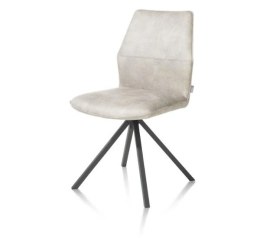 Krzesło obrotowe do jadalni Xooon FRANKY, tapicerowane tkaniną Taurus i miksem skóry w kolorze krzemowym (Kiesel)