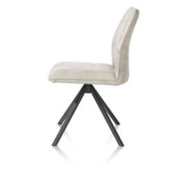 Krzesło obrotowe do jadalni Xooon FRANKY, tapicerowane tkaniną Taurus i miksem skóry w kolorze krzemowym (Kiesel)