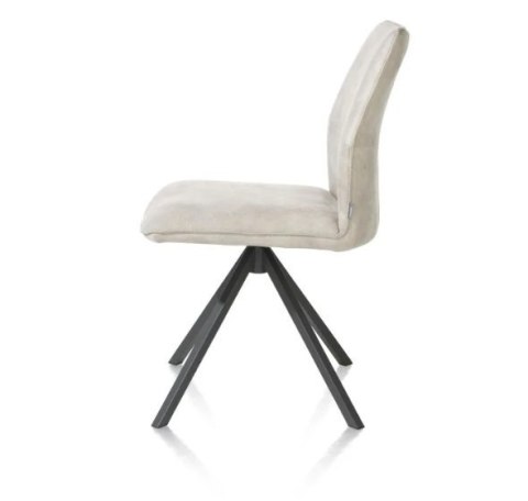 Krzesło obrotowe do jadalni Xooon FRANKY, tapicerowane tkaniną Taurus i miksem skóry w kolorze krzemowym (Kiesel)