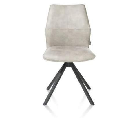 Krzesło obrotowe do jadalni Xooon FRANKY, tapicerowane tkaniną Taurus i miksem skóry w kolorze krzemowym (Kiesel)