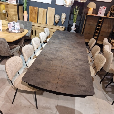 Największy stół rozkładany Pavalon 200-278x100 cm na centralnej nodze, blat Primo Laminato (HPL), kolor antracyt