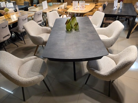 Największy stół rozkładany Pavalon 200-278x100 cm na centralnej nodze, blat Primo Laminato (HPL), kolor antracyt