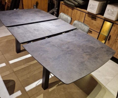 [M, od ręki defekt #2] ANTRACYT Stół rozkładany H&H Palace 190 + 60 x 110 cm 4 klasyczne nogi