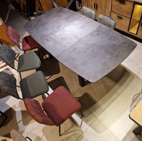 [M, od ręki defekt #2] ANTRACYT Stół rozkładany H&H Palace 190 + 60 x 110 cm 4 klasyczne nogi