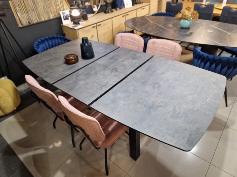 [M, od ręki defekt #2] ANTRACYT Stół rozkładany H&H Palace 190 + 60 x 110 cm 4 klasyczne nogi