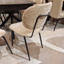 (R/K) Krzesło do jadalni LEXI z tkaniną ENZO Champagne, podstawa metalowa czarna, z uchwytem