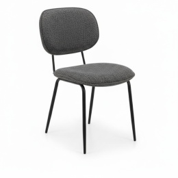 Krzesło do jadalni LEXI z wyborem tapicerki, podstawa metalowa czarna, z uchwytem