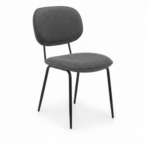 Krzesło do jadalni LEXI z wyborem tapicerki, podstawa metalowa czarna, z uchwytem