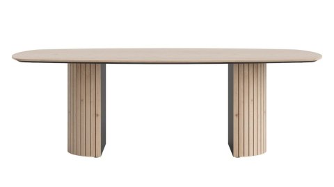 Stół do jadalni owalny Henders & Hazel Pavie 240x120 cm, fornir dębowy Natural, noga cylindryczna