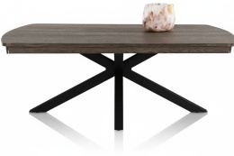 Stół rozkładany Henders & Hazel Nyon 200-280x100 cm, fornir dębowy, kolor Bazalt/ noga metalowa