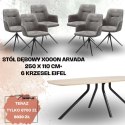 Zestaw stół ARVADA 250 x 110 cm+ 6 krzeseł obrotowych EIFEL (wybór koloru)