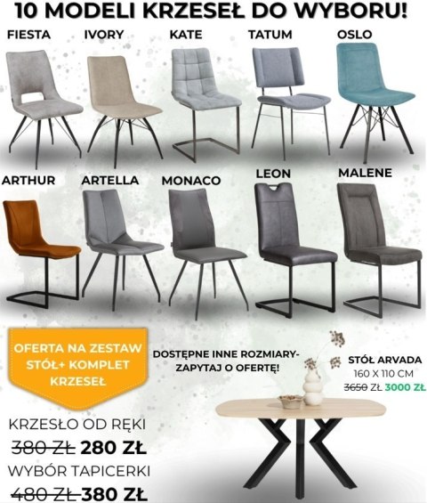 Zestaw stół Xooon Arvada 160 x 100 cm + komplet krzeseł