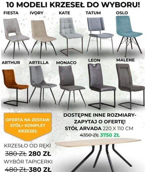 Zestaw stół Xooon Arvada 220 x 110 cm + komplet krzeseł