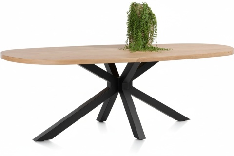 [K, od ręki] Henders & Hazel Stół Jadalniany Owalny Metalox/ Nyborg 210x110 cm, Centralna Noga Metalowa, Fornir Dąb Naturalny