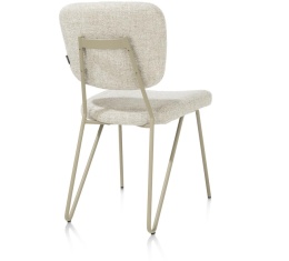 Krzesło do Jadalni JUNE, Tkanina Pluszowa Bouclé Luton, Nogi Metalowe Szarozielone – Henders & Hazel