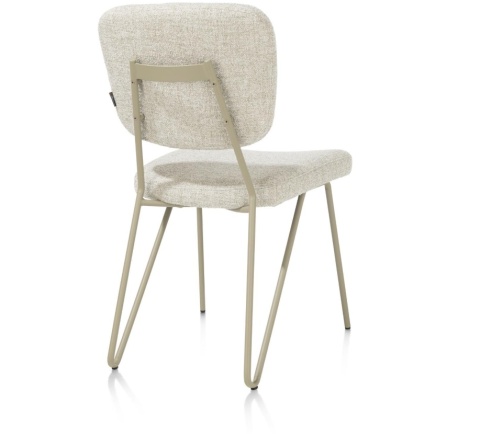 Krzesło do Jadalni JUNE, Tkanina Pluszowa Bouclé Luton, Nogi Metalowe Szarozielone – Henders & Hazel