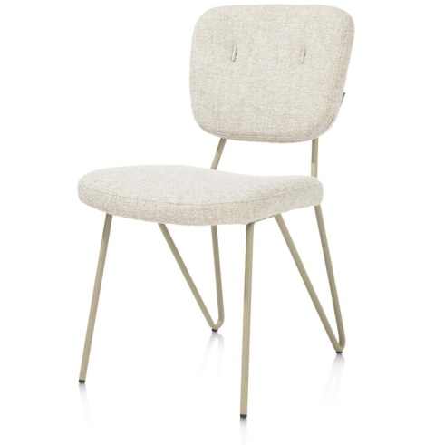 Krzesło do Jadalni JUNE, Tkanina Pluszowa Bouclé Luton, Nogi Metalowe Szarozielone – Henders & Hazel