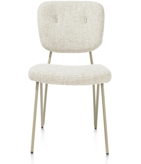 Krzesło do Jadalni JUNE, Tkanina Pluszowa Bouclé Luton, Nogi Metalowe Szarozielone – Henders & Hazel