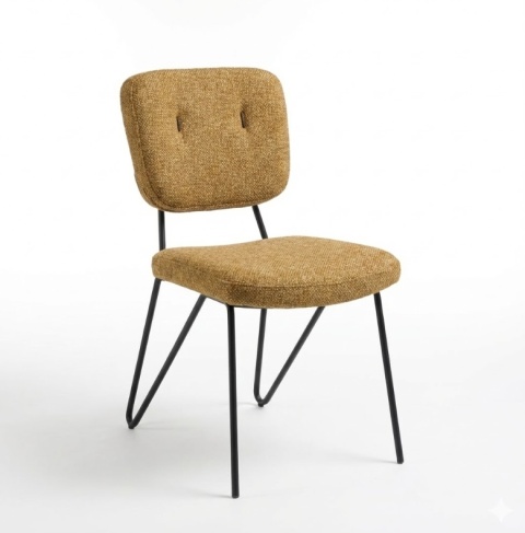 Krzesło do Jadalni JUNE (wybór tapicerki) Sprężyny Kieszeniowe (Pocket Springs), Nogi Metalowe Czarne – Henders & Hazel