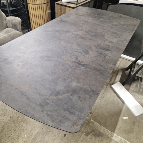 [M, od ręki DEFEKT#2] Największy stół rozkładany Pavalon 200-278x100 cm na centralnej nodze, blat Primo (HPL), kolor antracyt