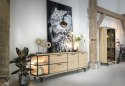 Nowoczesna komoda 230 cm Henders& Hazel Ridgefield Natural z oświetleniem LED, fornir dębowy i metal