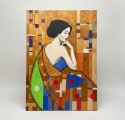 Obraz Ręcznie Malowany "Złota Muza" – Inspirowany Klimtem 100x140 cm