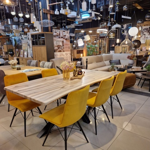 Stół Jadalniany Dakota 200x98 cm – Lity Orzech, Noga Pająk