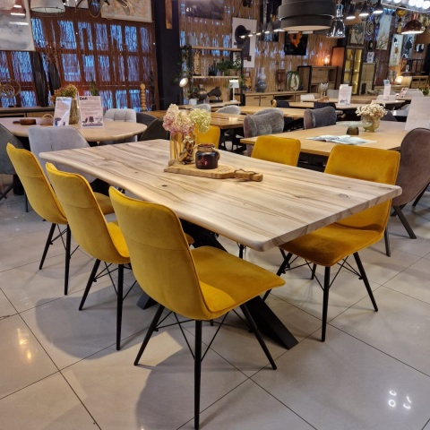 Stół Jadalniany Dakota 200x98 cm – Lity Orzech, Noga Pająk