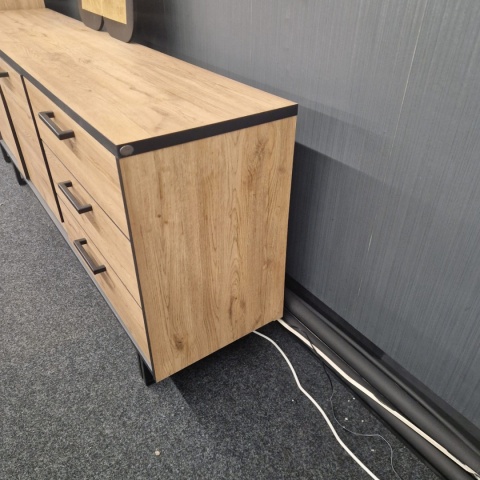 (T, defekt) Komoda H&H AVALON/ Avalox 200 cm natural LED VINTAGE OAK