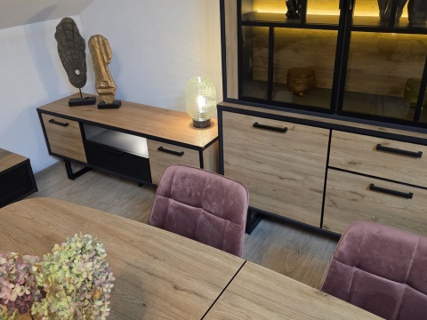 (R) Szafka RTV 150 cm H&H Avalon/ Avalox natural VINTAGE OAK